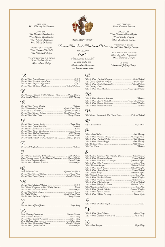 Shell Place Seating Chart