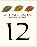 Birch Leaf Wedding Table Number