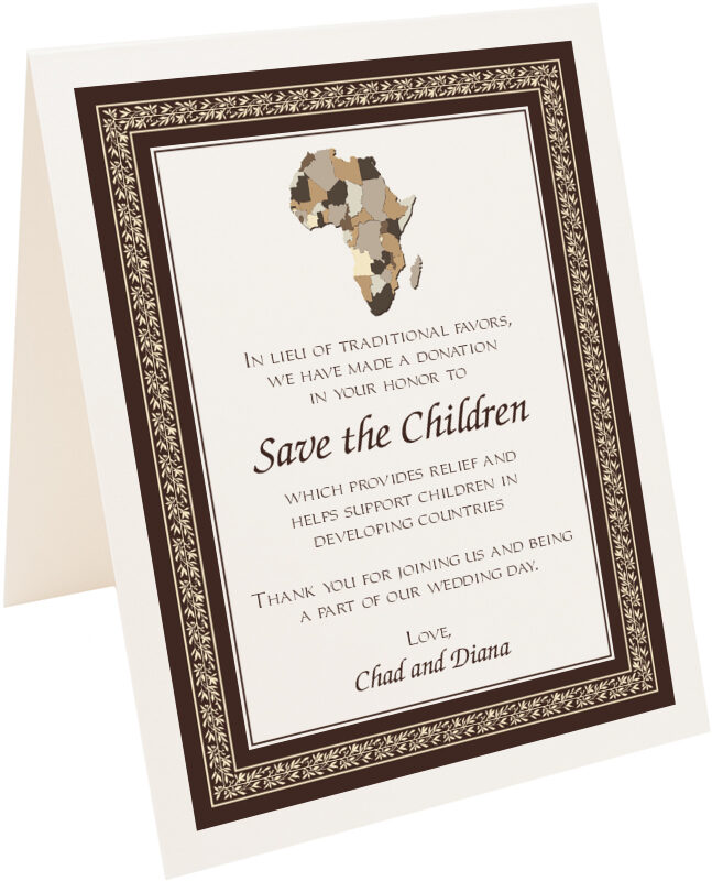 Photograph of Tented Map of Africa Donation Cards