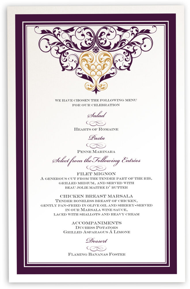 Photograph of Sankofa Heart 01 Wedding Menus