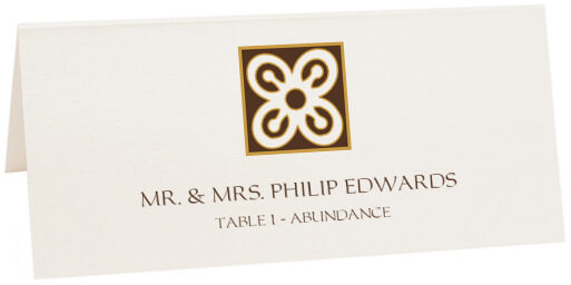 Photograph of Tented Adinkra Square Place Cards