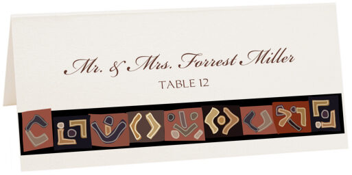 Photograph of Tented African Kuba Pattern 2 Place Cards