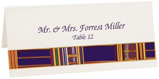 Photograph of Tented Asante Kente Place Cards