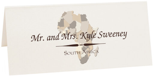 Photograph of Tented Map of Africa Place Cards