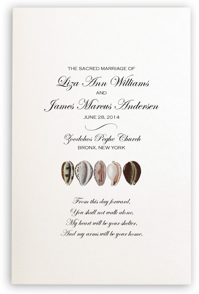 Photograph of African Cowry Shell Wedding Programs