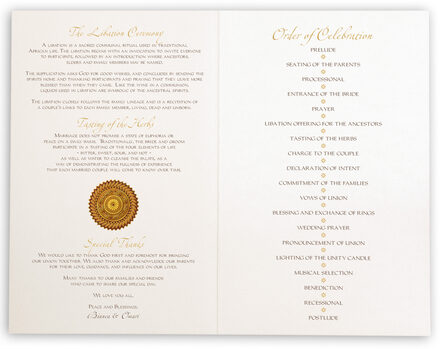 Akoma African Adinkra Wedding Programs Wedding Ceremony Programs