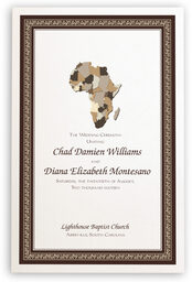Photograph of Map of Africa Wedding Programs