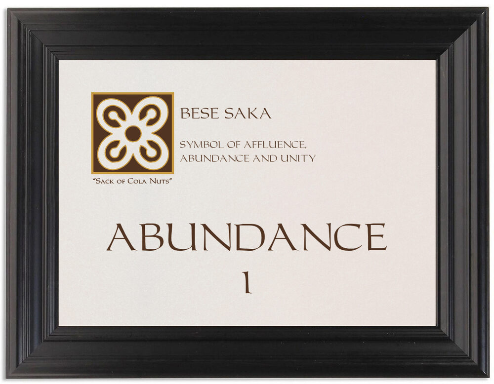 Framed Photograph of Adinkra Square Table Names