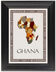 Framed Photograph of African Map Table Name with Adinkra Border Table Names