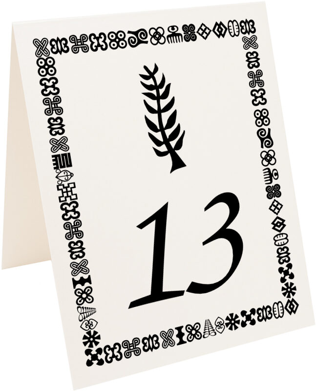 Photograph of Tented Adinkra Pattern Border Table Numbers