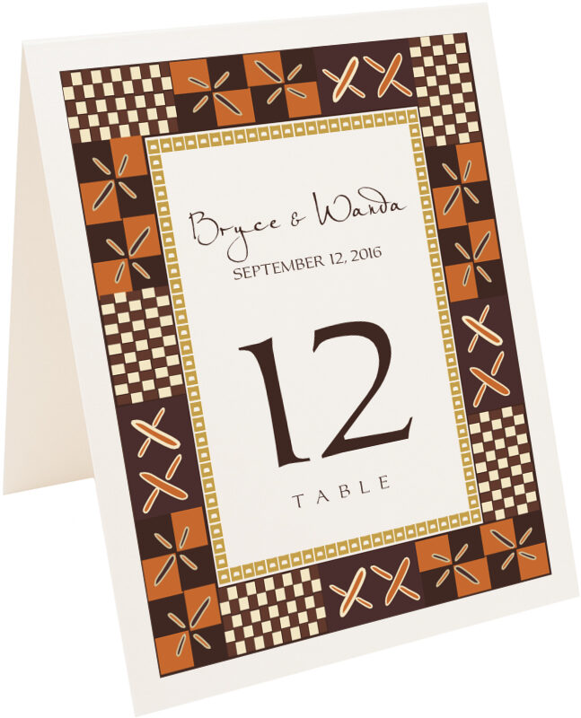 Photograph of Tented African Kuba Pattern Table Numbers
