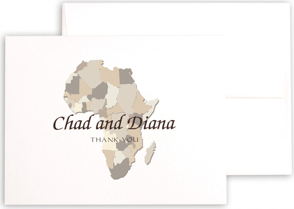 Photograph of Map of Africa Thank You Notes