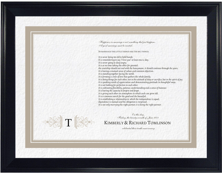 Photograph of 10th Anniversary-A Good Marriage Wedding Certificates