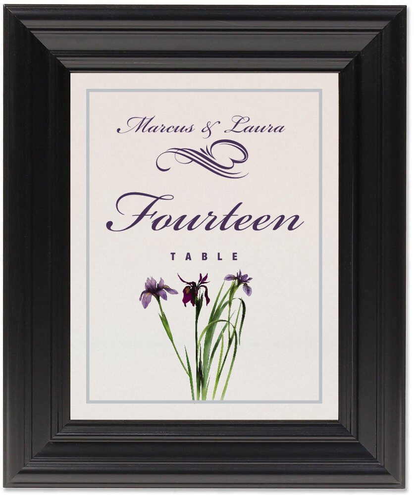 Framed Photograph of 25th Anniversary Iris Table Numbers
