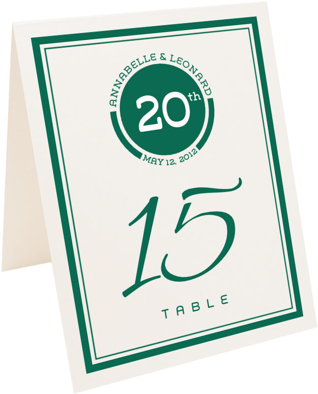Photograph of Tented Classic Contemporary Table Numbers