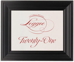 Framed Photograph of Flourish Monogram Table Numbers