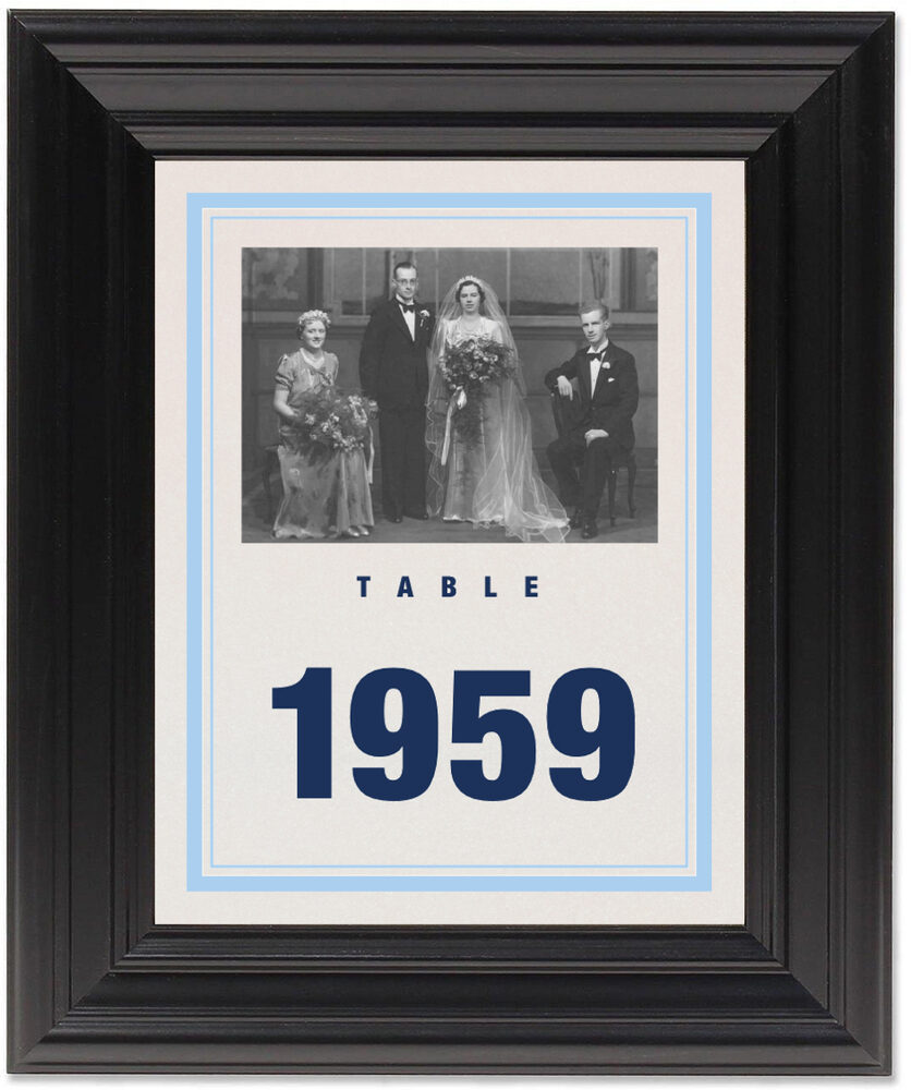Framed Photograph of Past to Present Table Numbers