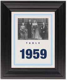 Framed Photograph of Past to Present Table Numbers