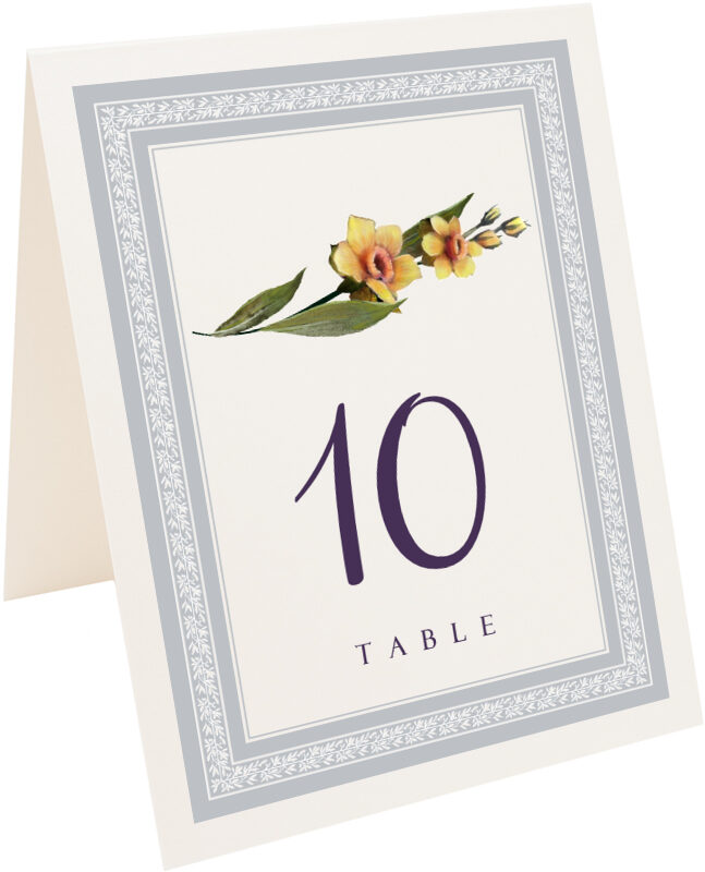 Photograph of Tented Traditional Flowers Table Numbers