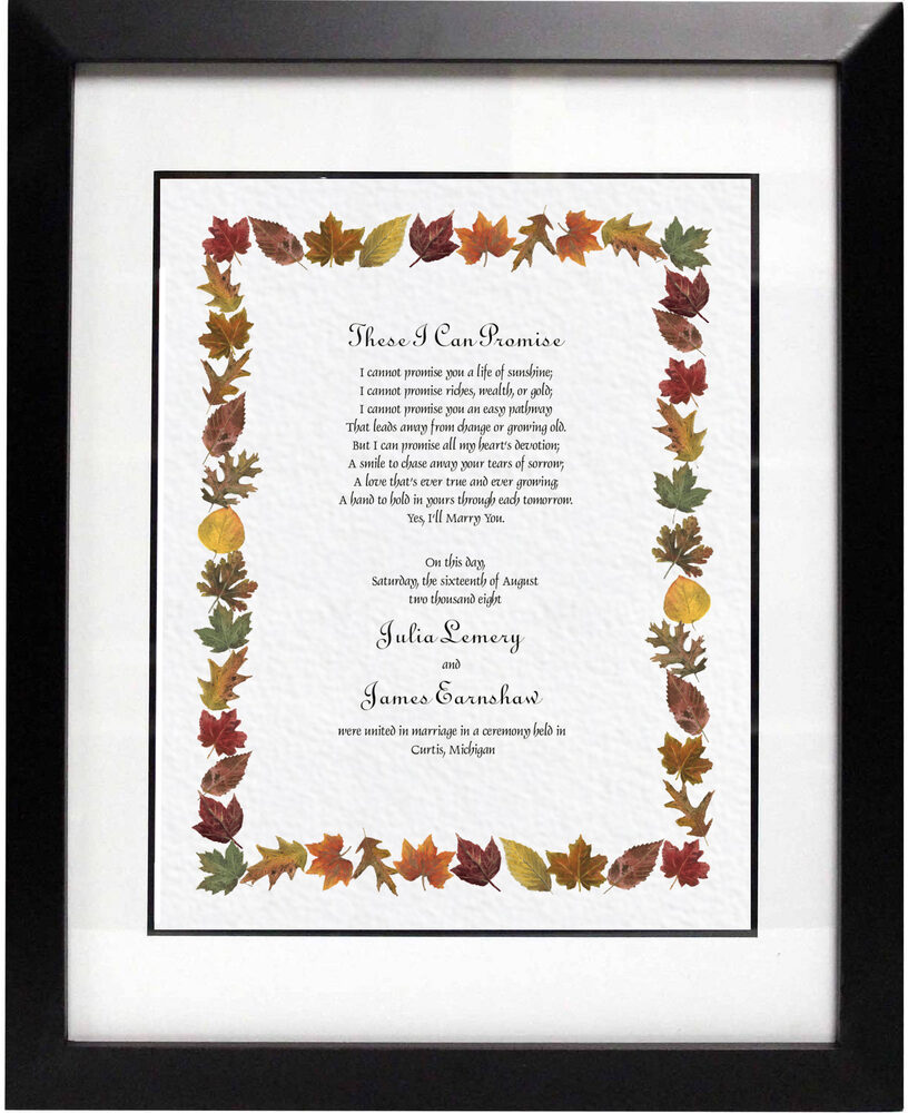 Photograph of Colorful Leaves Border 01 Wedding Certificates