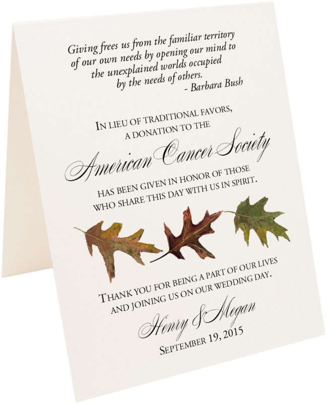 Photograph of Tented Leaf Pattern Assortment Donation Cards