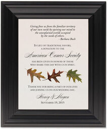 Framed Photograph of Leaf Pattern Assortment Donation Cards