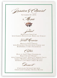 Photograph of Peaceful Autumn Wedding Menus