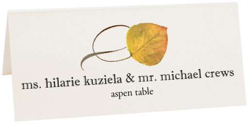 Photograph of Tented Aspen Twisty Leaf Place Cards