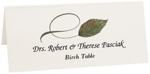 Photograph of Tented Birch Twisty Leaf Place Cards