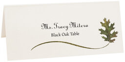 Photograph of Tented Black Oak Wispy Leaf Place Cards