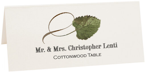 Photograph of Tented Cottonwood Twisty Leaf Place Cards