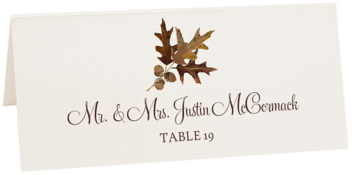 Photograph of Tented Autumn Leaf Banner Place Cards