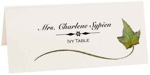 Photograph of Tented Ivy Wispy Leaf Place Cards