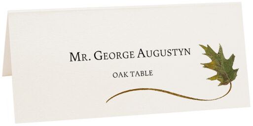 Photograph of Tented Oak Wispy Leaf Place Cards