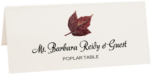 Photograph of Tented Poplar Colorful Leaf Place Cards
