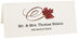 Photograph of Tented Red Maple Swirly Leaf Place Cards
