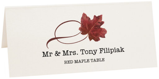 Photograph of Tented Red Maple Twisty Leaf Place Cards