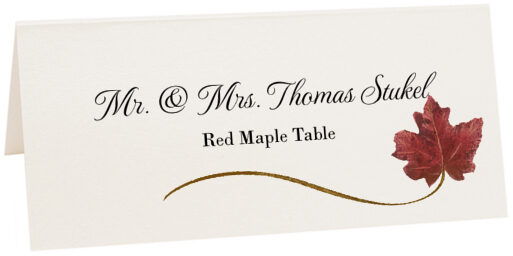 Photograph of Tented Red Maple Wispy Leaf Place Cards