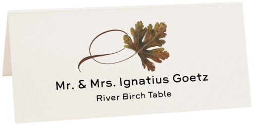 Photograph of Tented River Birch Twisty Leaf Place Cards