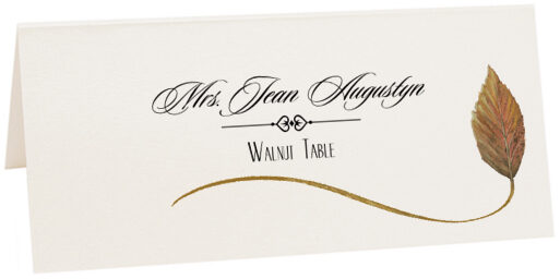 Photograph of Tented Walnut Wispy Leaf Place Cards