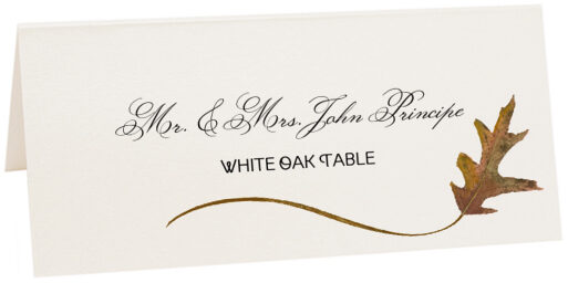 Photograph of Tented White Oak Wispy Leaf Place Cards