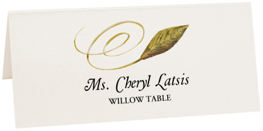 Photograph of Tented Willow Swirly Leaf Place Cards