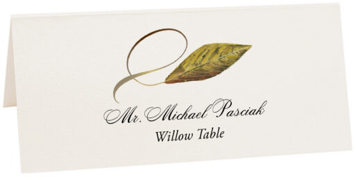Photograph of Tented Willow Twisty Leaf Place Cards