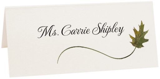 Photograph of Tented Wispy Oak Leaf Place Cards