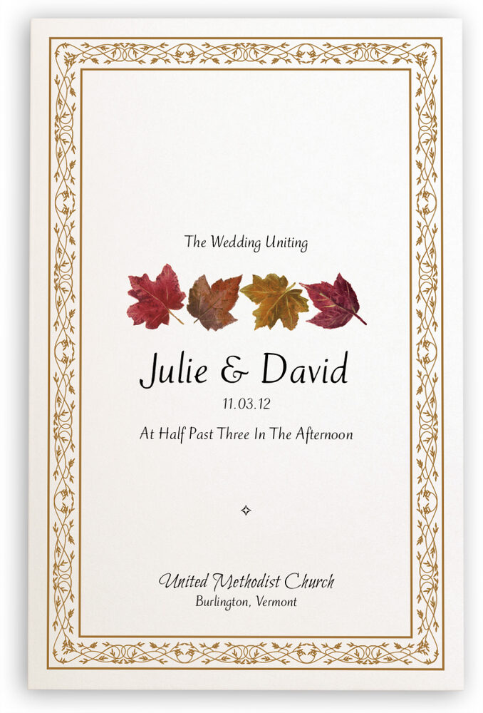 Photograph of Colorful Leaf Pattern Wedding Programs