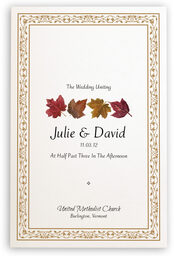 Photograph of Colorful Leaf Pattern Wedding Programs