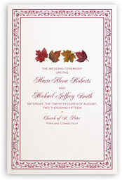 Photograph of Maple Leaf Pattern Wedding Programs