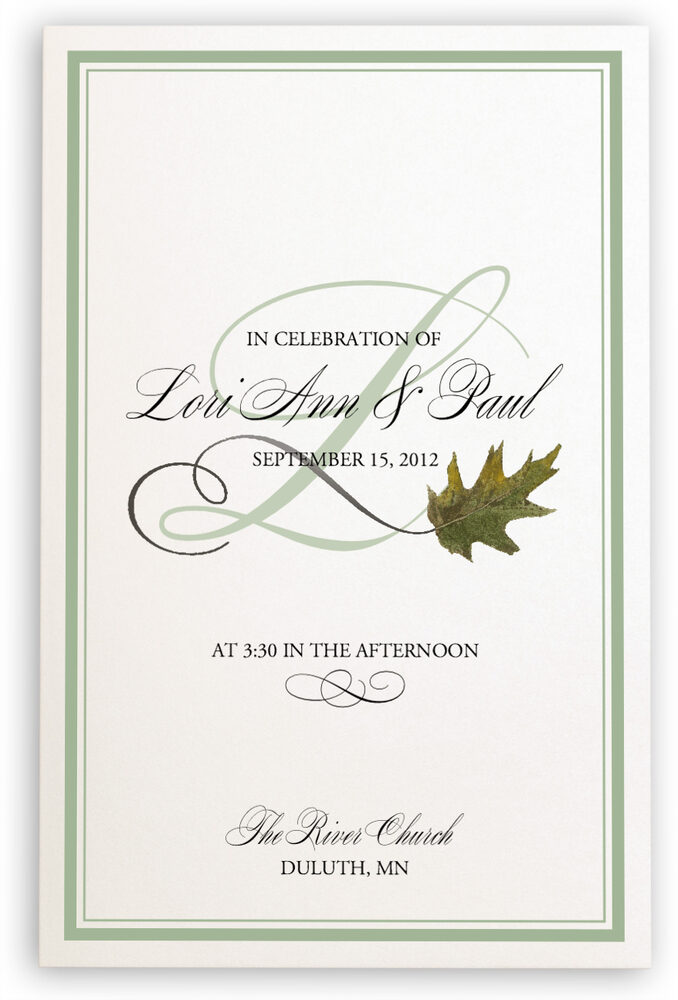 Photograph of Wispy Oak Leaf Wedding Programs