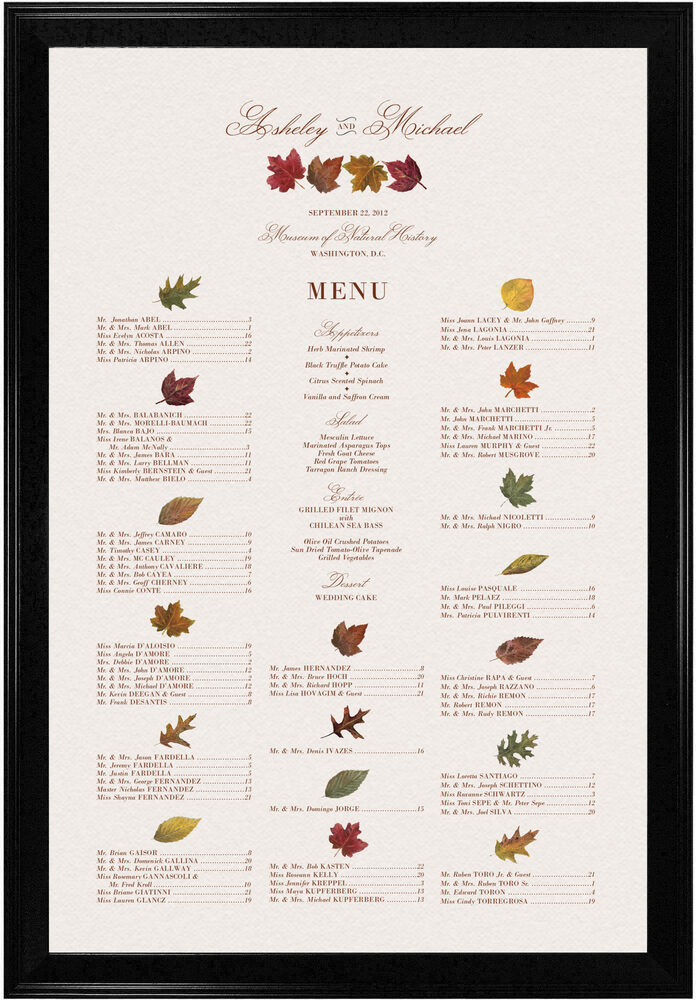 Photograph of Leaf Collector Seating Charts