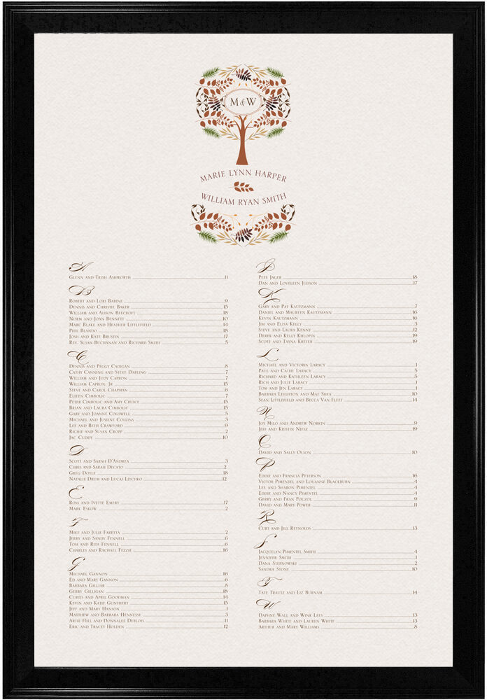 Photograph of Peaceful Autumn Seating Charts